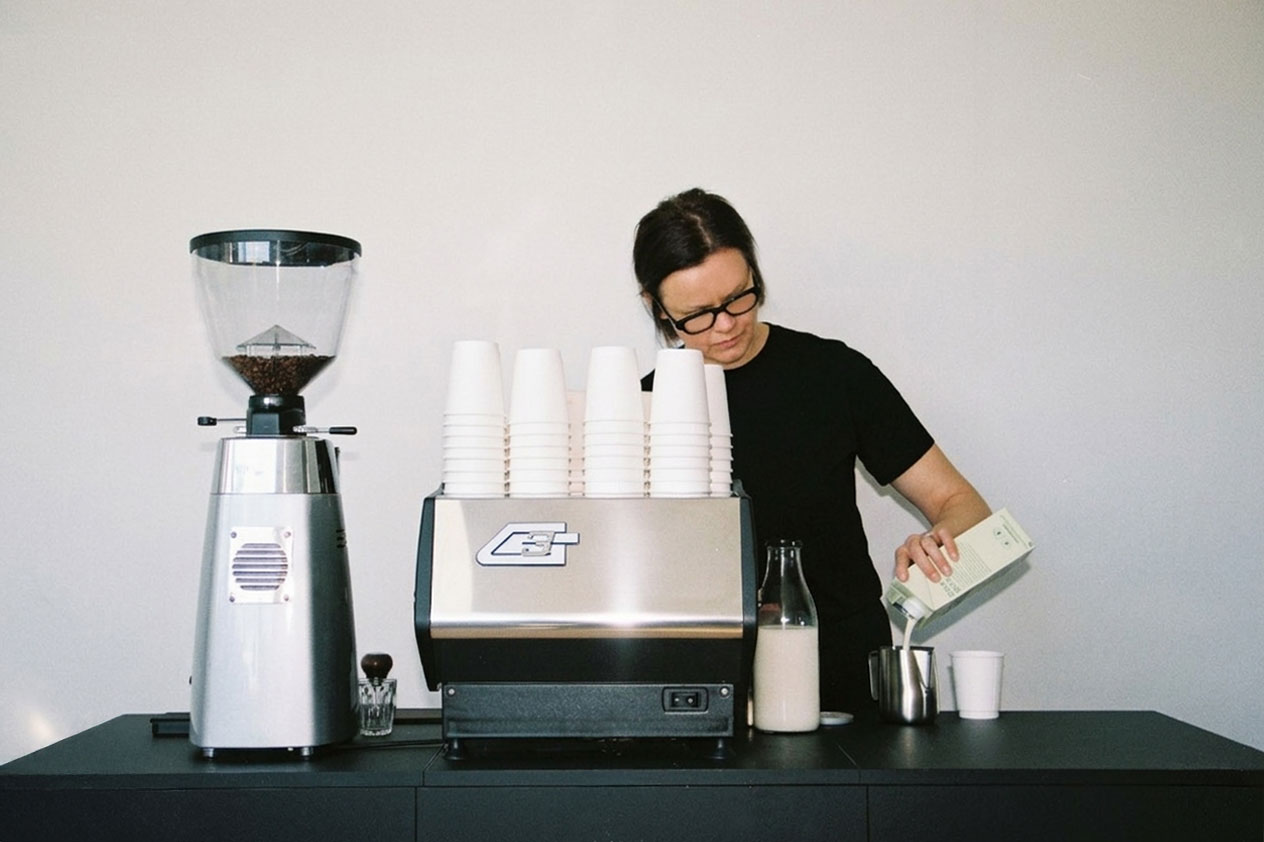 UNIT barista preparing coffee at a brand activation in London